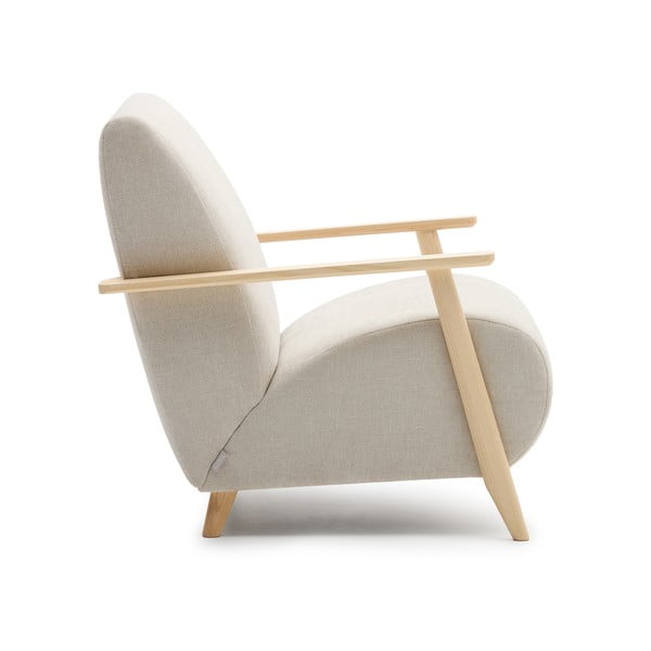 Béžové/krémové žinylkové křeslo Meghan – Kave Home-image-4