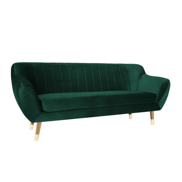 Tmavě zelená sametová pohovka Mazzini Sofas Benito, 188 cm-image-2