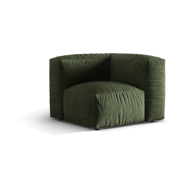 Zelený sametový modul pohovky (variabilní roh) Martina – Micadoni -image-1