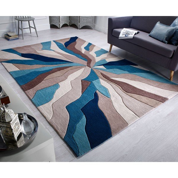 Tyrkysový koberec Flair Rugs Splinter, 120 x 170 cm-image-4