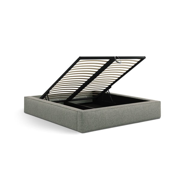 Zelená čalouněná dvoulůžková postel s úložným prostorem s roštem 200x200 cm Simon – Micadoni -image-3