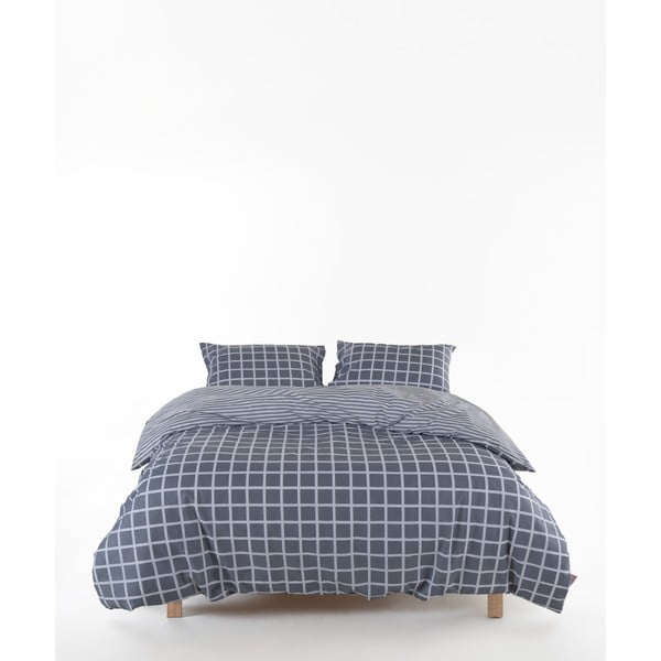 Šedé povlečení na dvoulůžko/prodloužené z bavlny Renforcé 240x220 cm Linear Calm Geometric – Mila Home Luxury