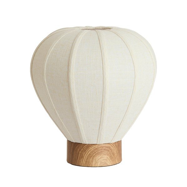 Krémová kovová stolní lampa s textilním stínidlem (výška 36 cm) Kyzo – Light & Living