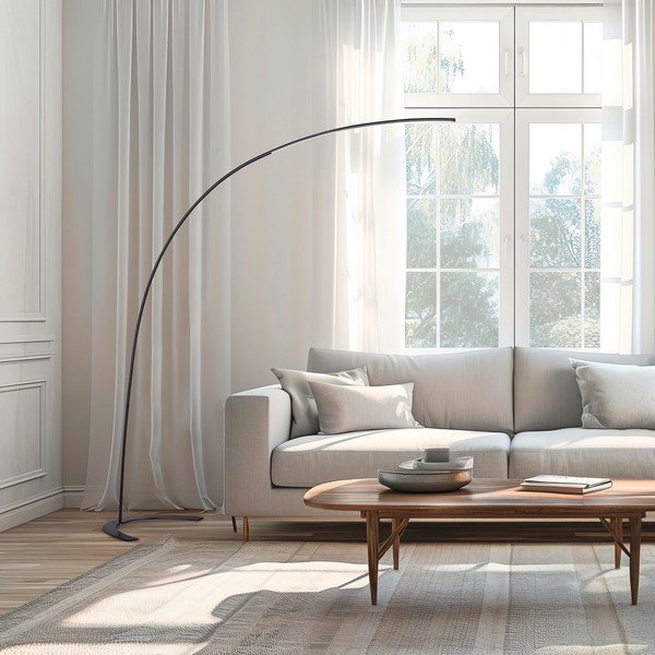 Tmavě hnědá LED stmívatelná stojací lampa (výška 210 cm) Shanghai – Trio-image-1