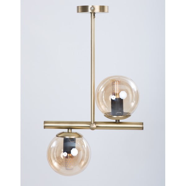Stropní svítidlo ve zlaté barvě se skleněným stínidlem ø 15 cm Libra – Squid Lighting