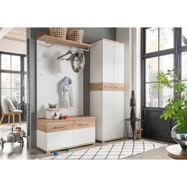 Věšákový panel v dekoru dubu v bílo-přírodní barvě Topix – Germania-image-4