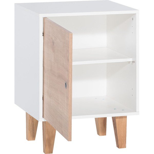 Bílá skříňka s dřevěnými dvířky Vox Concept-image-2