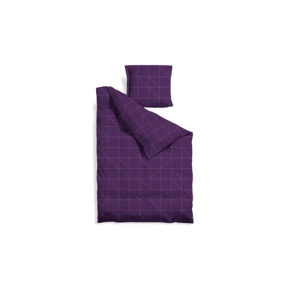 Prodloužené povlečení Purple Geometric, 140x220 cm