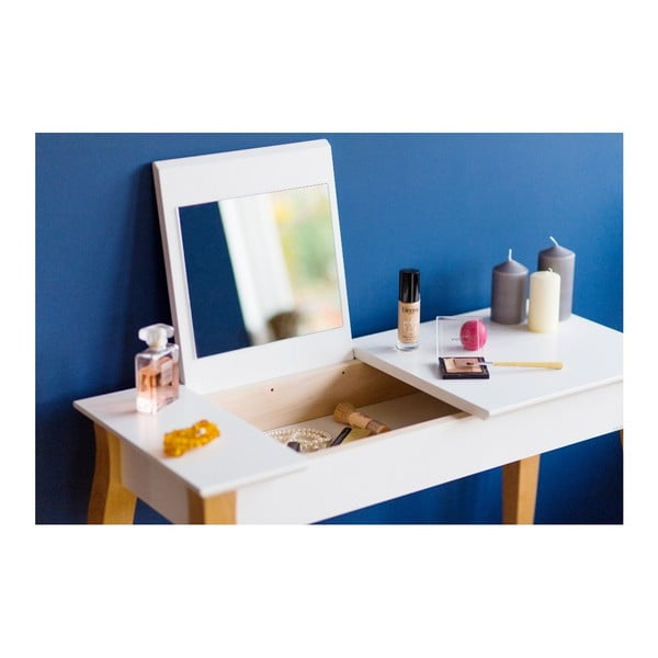 Bílý toaletní stolek se zrcadlem Ragaba Dressing Table, délka 65 cm-image-1