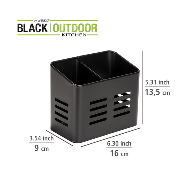 Kovové stojany na příbory a ubrousky v sadě 2 ks Black Outdoor Kitchen Baco – Wenko-image-3