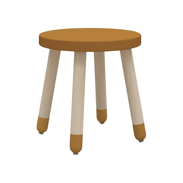 Hořčicová dětská stolička Flexa Dots, ø 30 cm