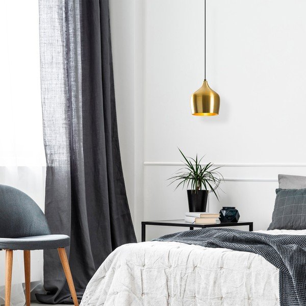 Závěsné svítidlo ve zlaté barvě s kovovým stínidlem ø 22 cm Dodo – Opviq lights-image-1