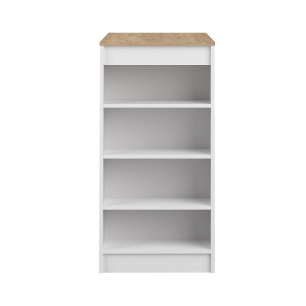 Bílý barový stolek s deskou v dekoru dubového dřeva TemaHome Aravis-image-2