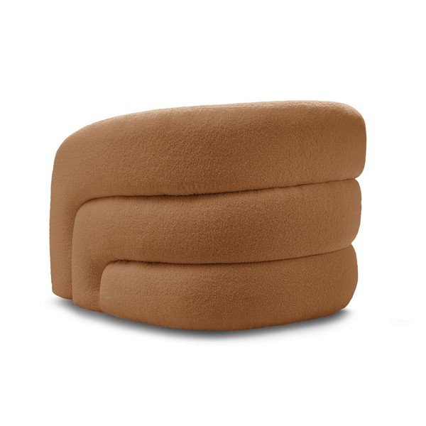 Oranžové otočné křeslo z textilie bouclé Elina – Bobochic Paris-image-4