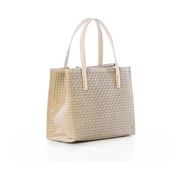 Kožená kabelka Suede Braid Beige-image-3