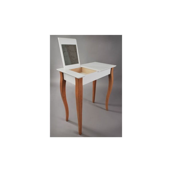Bílý toaletní stolek se zrcadlem Ragaba Dressing Table, délka 85 cm-image-4