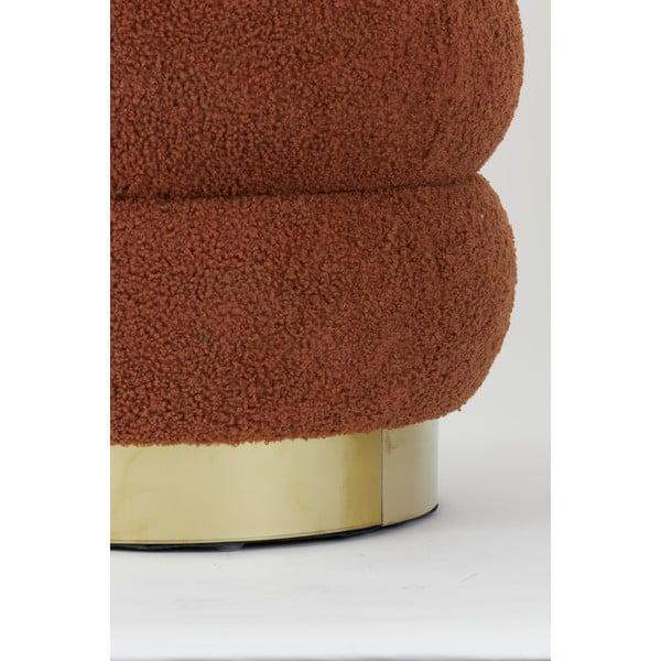 Oranžový taburet z textilie bouclé Kimi – Light & Living-image-1