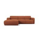 Hnědá rohová pohovka z textilie bouclé (levý roh) Molino – Micadoni Home