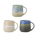 Modré/béžové hrnky v sadě 3 ks z kameniny 460 ml Cloe – Bloomingville