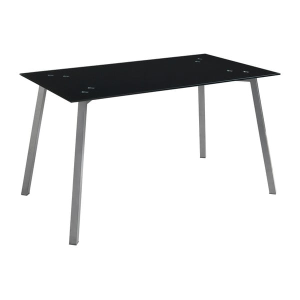 Jídelní stůl s černou skleněnou deskou Pondecor Luis, 80 x 140 cm