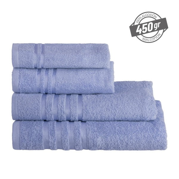 Modrý froté bavlněný ručník 30x50 cm Simple – Casa Selección-image-4