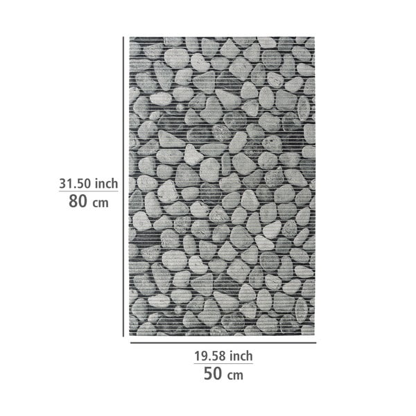 Šedá plastová koupelnová předložka 50x80 cm Sassi – Wenko-image-3