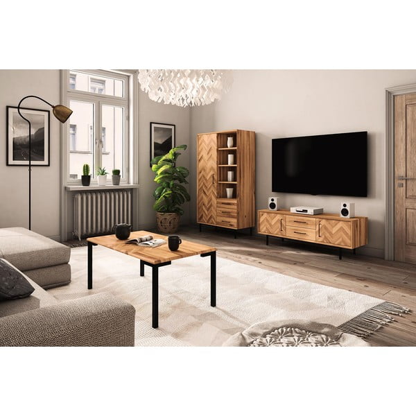 Konferenční stolek z dubového dřeva v přírodní barvě 60x80 cm Abies – The Beds-image-1