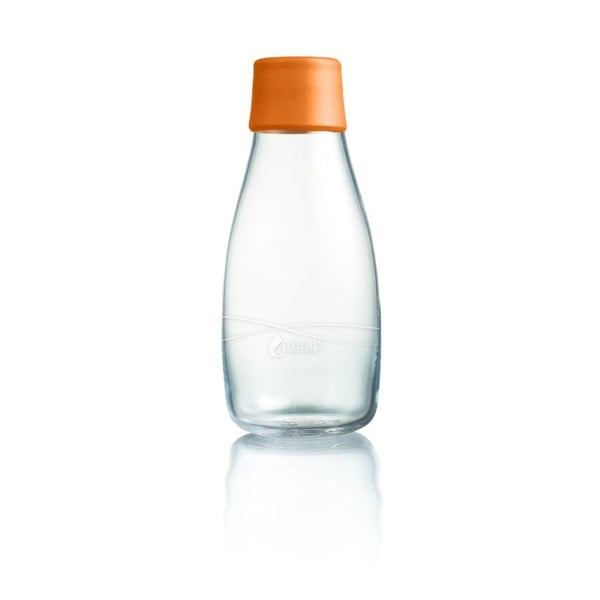 Oranžová skleněná lahev ReTap, 300 ml