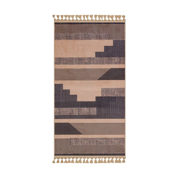 Hnědo-béžový pratelný koberec 200x100 cm - Vitaus