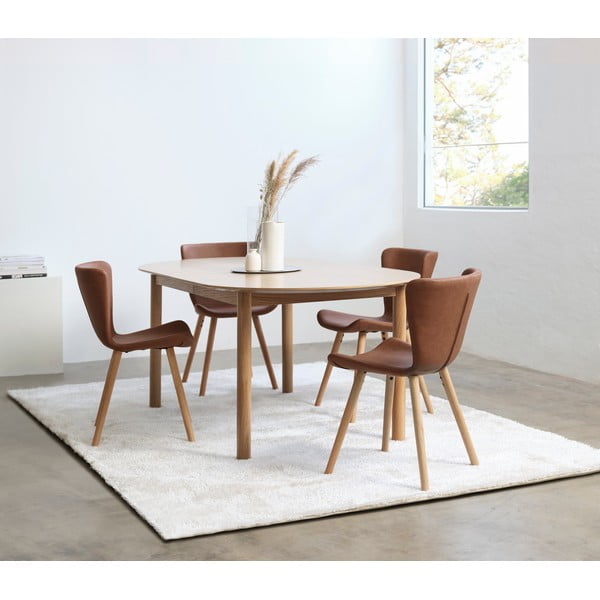 Hnědé kovové jídelní židle v sadě 2 ks Teslin – Unique Furniture-image-1