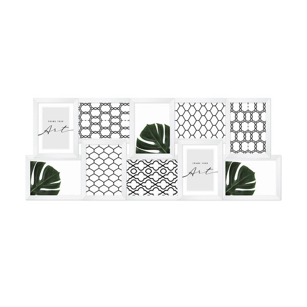 Bílý plastový rámeček na zeď 75x30 cm  