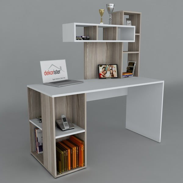 Pracovní stůl Coral White/Cordoba, 60x140x153,8 cm