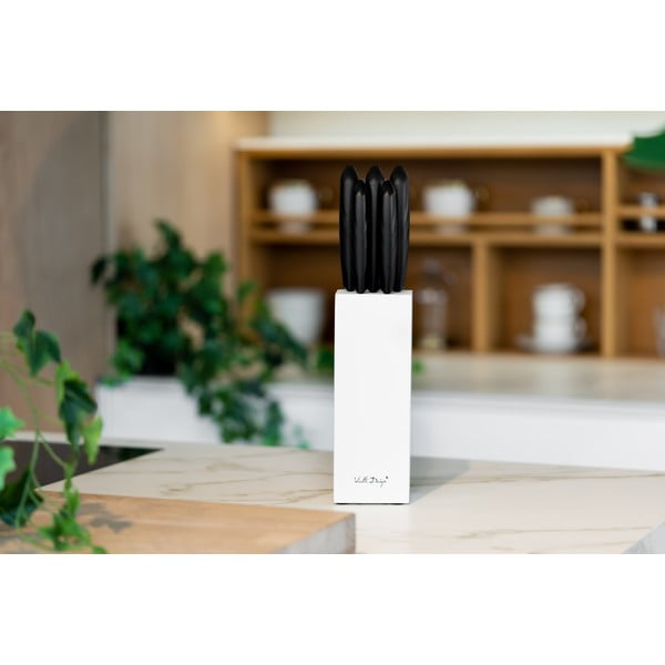 Sada 5 nožů v bílém držáku Vialli Design Caro-image-2