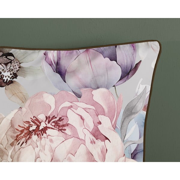 Šedé/hnědé povlečení na jednolůžko/prodloužené z bavlněného saténu 140x220 cm Colinda – Descanso-image-3