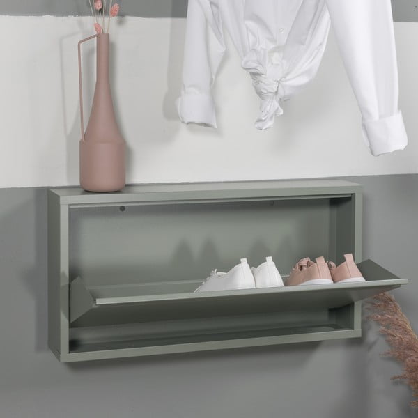 Šedozelený kovový výklopný botník 75x37,5x12,5 cm Billy – Spinder Design-image-1