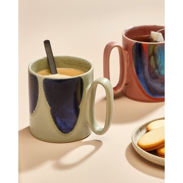 Modrý/béžový kameninový hrnek 390 ml Paint – Salt&Pepper-image-1