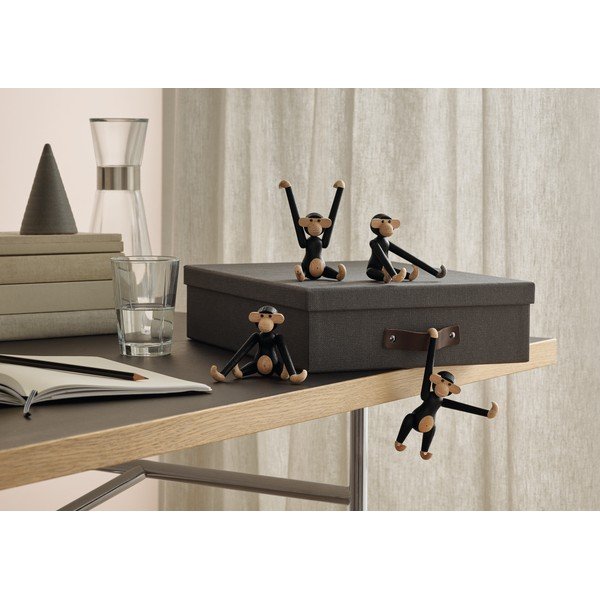 Soška z masivního dubového dřeva Kay Bojesen Denmark Monkey Hanging-image-1