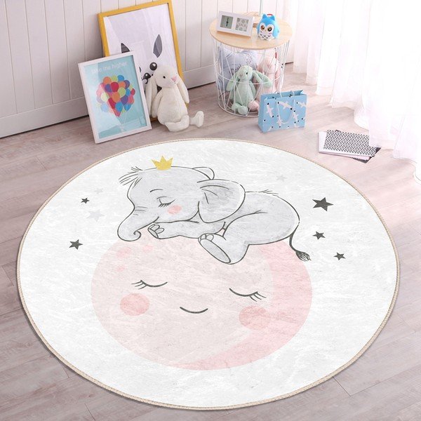 Bílý dětský koberec ø 120 cm Comfort – Mila Home-image-4
