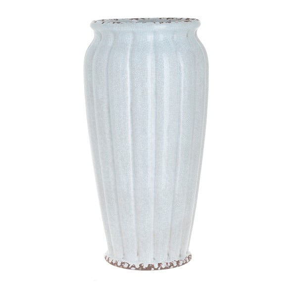 Bílá keramická váza InArt Antique, výška 26 cm