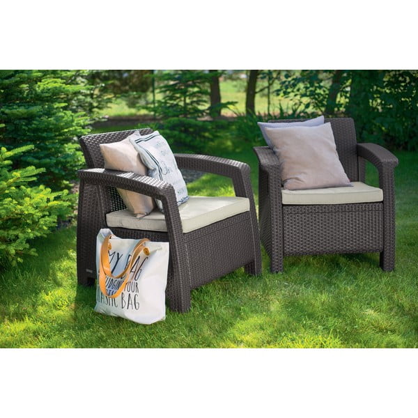 Hnědé zahradní křeslo Corfu – Keter-image-2