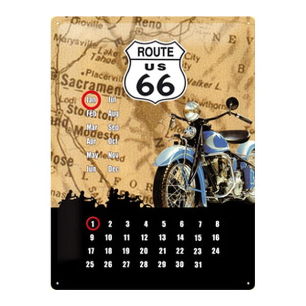Plechová cedule Route Calendar, 30x40 cm