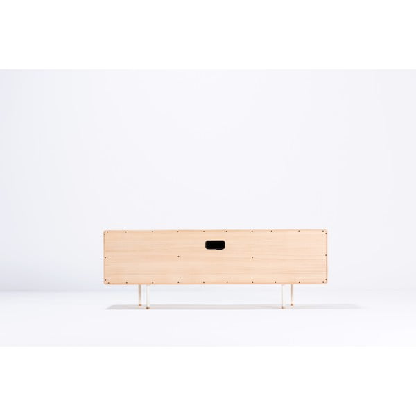 TV stolek z dubového dřeva v bílo-přírodní barvě 180x64 cm Fina – Gazzda-image-4