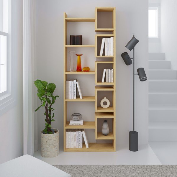 Knihovna v dekoru dubu 60x168,5 cm Eladi – Marckeric-image-3