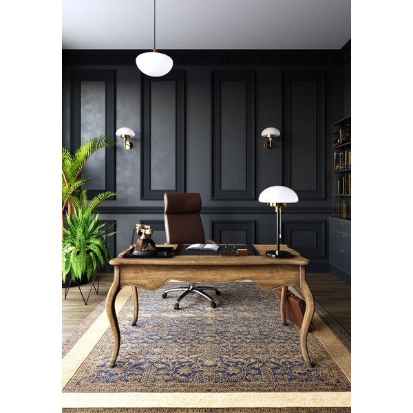 Černá stolní lampa se skleněným stínidlem (výška 55 cm) Lamia – GTV-image-1