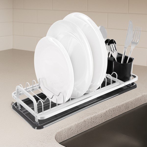 Černobílý kovový odkapávač 41,5x17 cm Deluxe – Orion-image-1