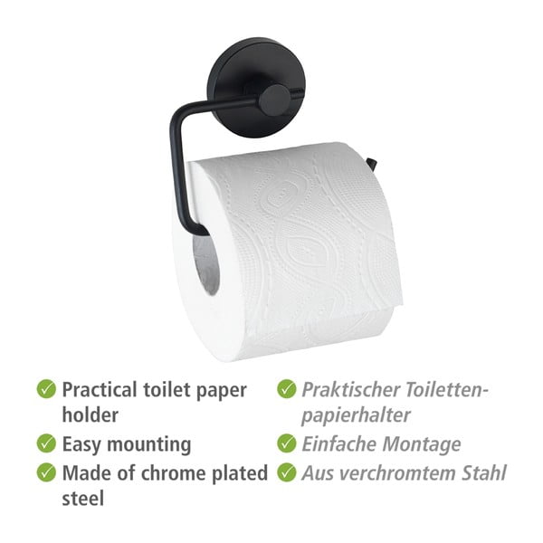 Černý držák na toaletní papír Wenko Vacuum-Loc® Milazzo-image-4
