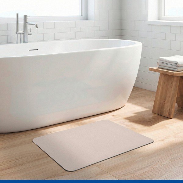 Béžová z křemeliny koupelnová předložka 39x60 cm Simi – Wenko-image-1