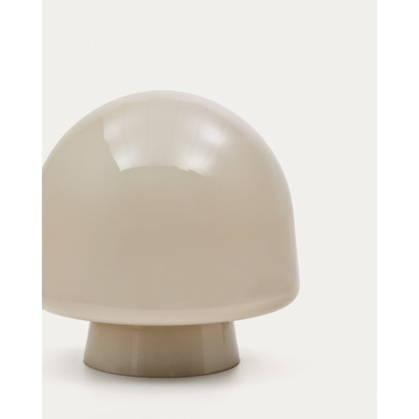 Stolní lampa šedobéžová se skleněným stínidlem (výška 20 cm) Reig – Kave Home-image-2