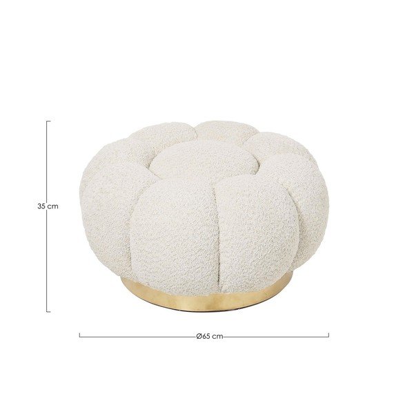 Krémová podnožka z textilie bouclé Florel – Bizzotto-image-4