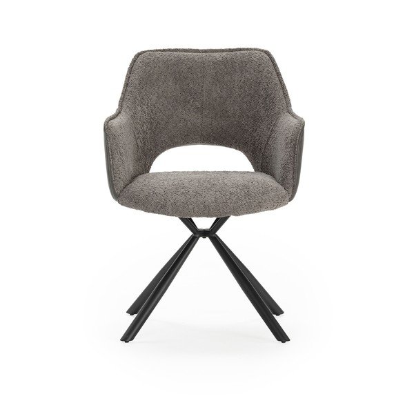 Šedá čalouněná jídelní křesla v sadě 2 ks s područkami Mariel – Marckeric-image-4